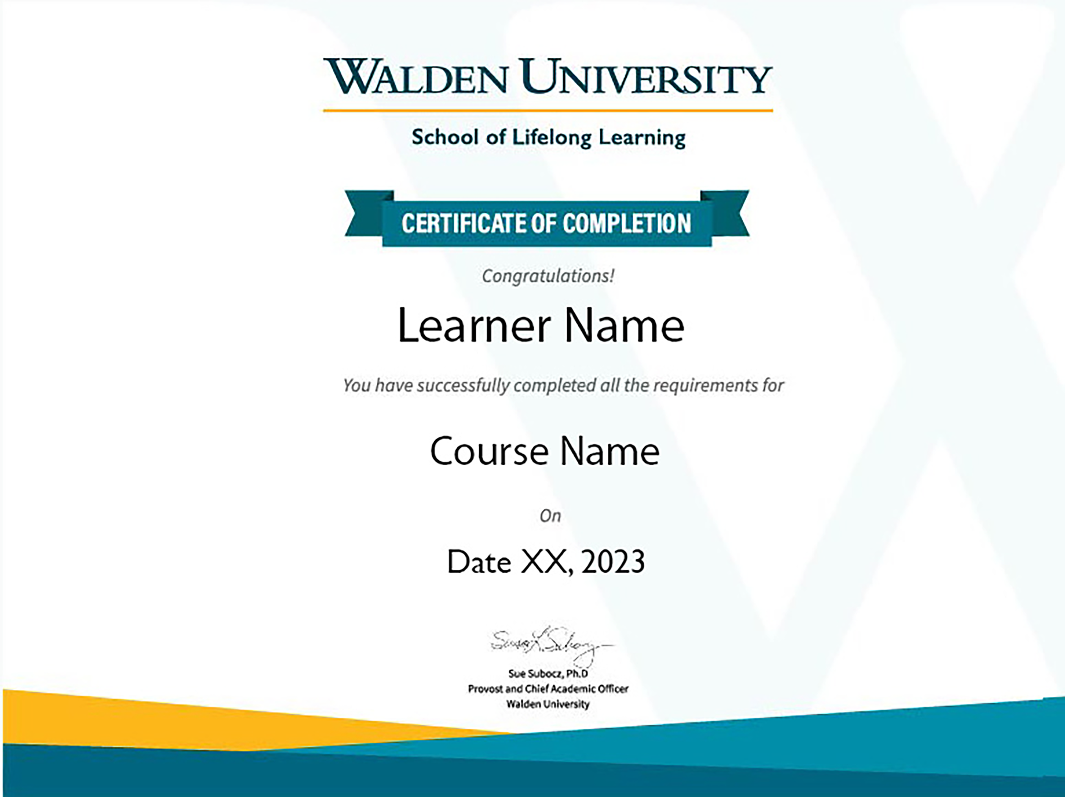 Certificate of Completion