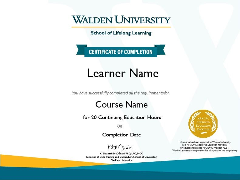 Certificate of Completion for Continuing Education