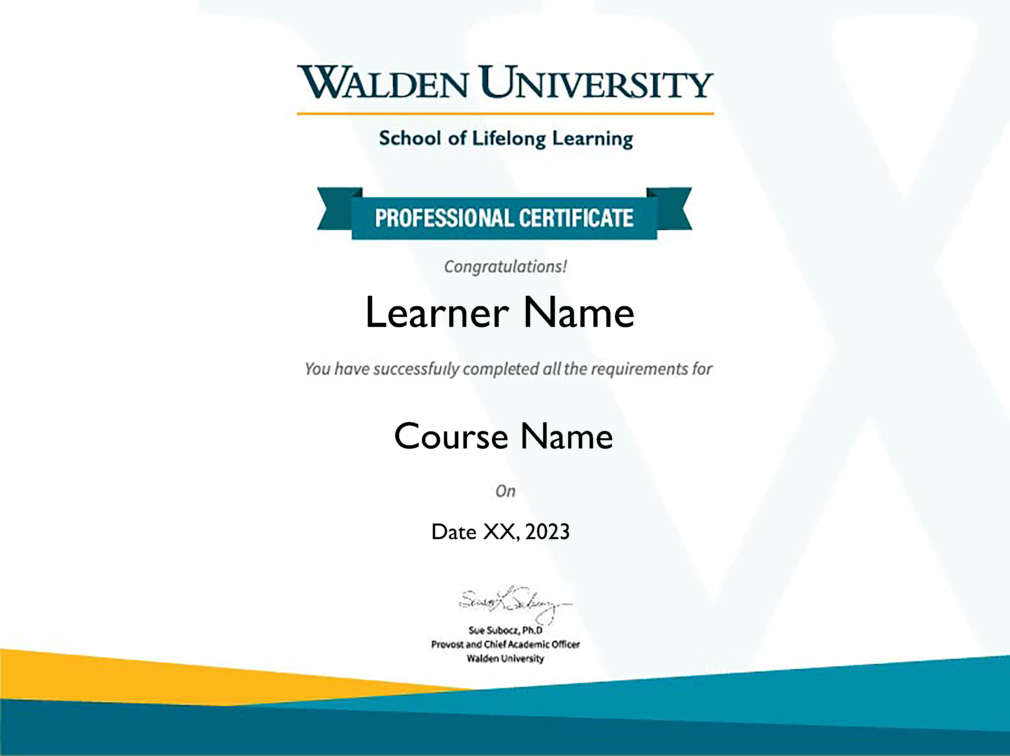 Certificate of Completion
