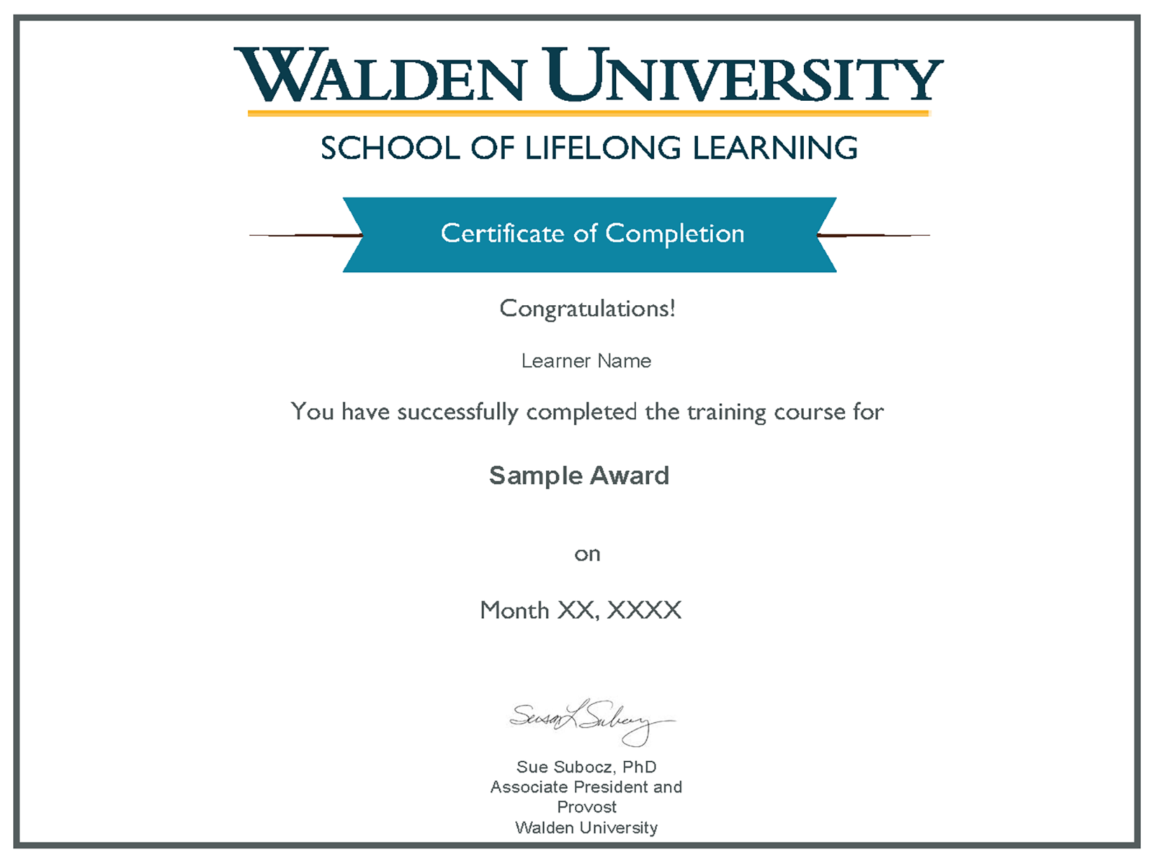Certificate of Completion